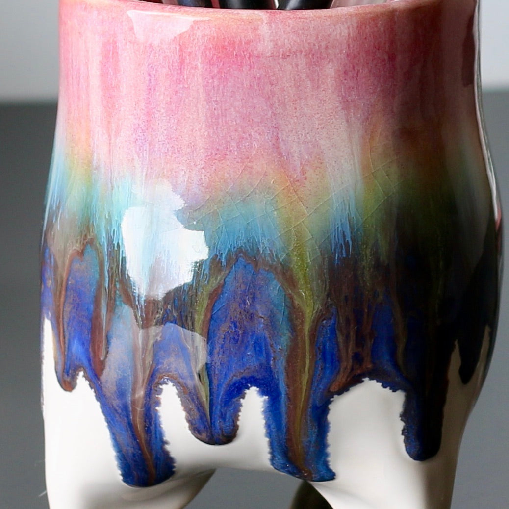 Handmade Ceramic Cup with Tripod Base