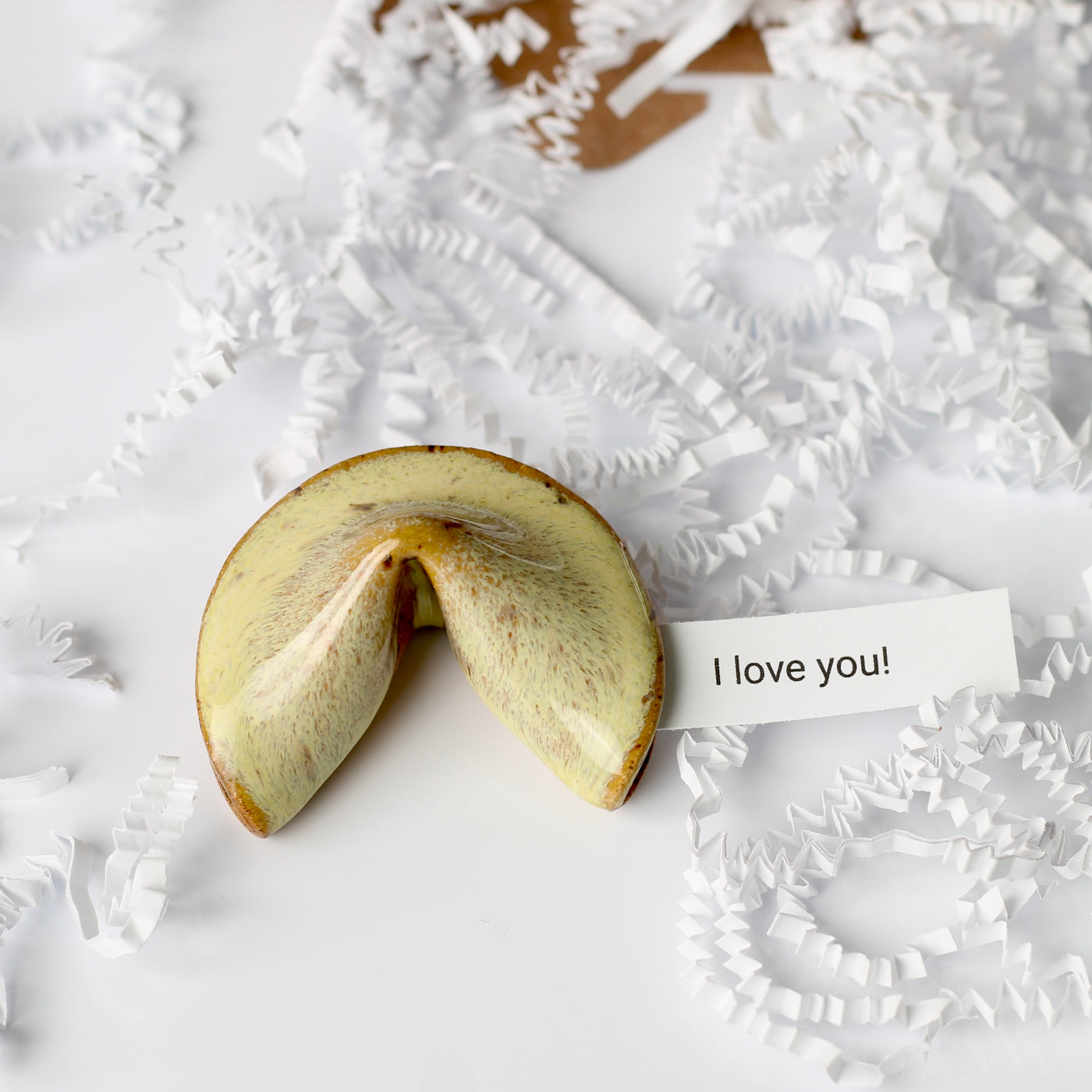 Personalized Ceramic Fortune Cookie- Soft Yellow